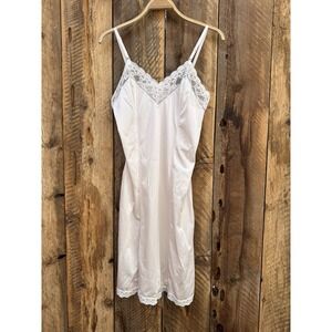 Vintage Ashley Taylor Ivory Lace Slip Dress Lingerie Sz 36 Romantic Elegance
